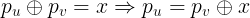 \large p_u \oplus p_v=x\Rightarrow p_u=p_v\oplus x
