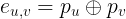 \large e_{u,v}=p_u \oplus p_v