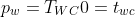 p_w = T_{WC}0=t_{wc}